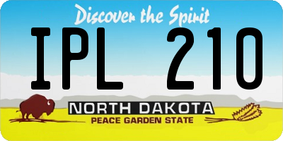 ND license plate IPL210