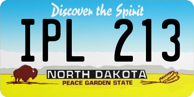 ND license plate IPL213