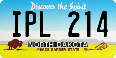ND license plate IPL214