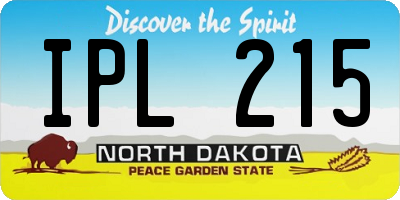 ND license plate IPL215