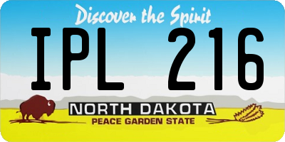 ND license plate IPL216