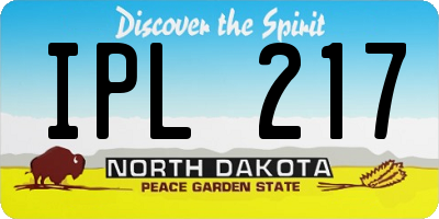 ND license plate IPL217