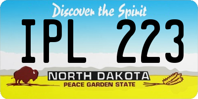 ND license plate IPL223