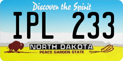 ND license plate IPL233