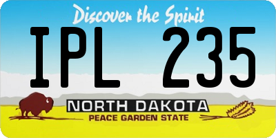 ND license plate IPL235