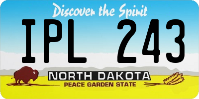 ND license plate IPL243