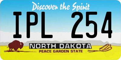 ND license plate IPL254