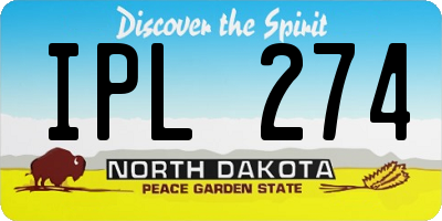 ND license plate IPL274