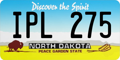 ND license plate IPL275