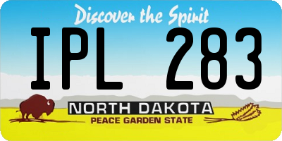 ND license plate IPL283