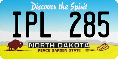 ND license plate IPL285