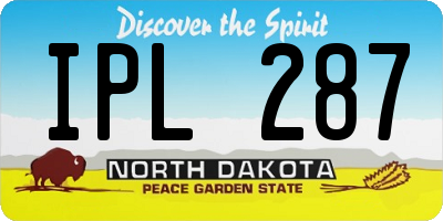 ND license plate IPL287