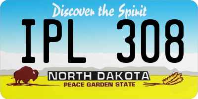 ND license plate IPL308