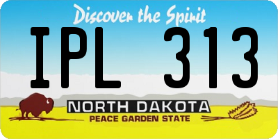 ND license plate IPL313