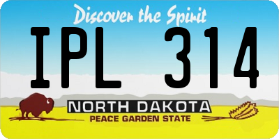 ND license plate IPL314