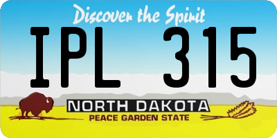 ND license plate IPL315