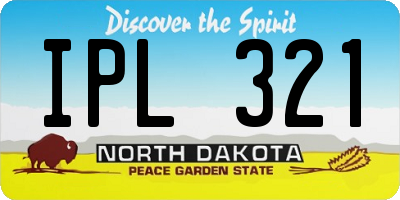 ND license plate IPL321