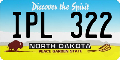 ND license plate IPL322