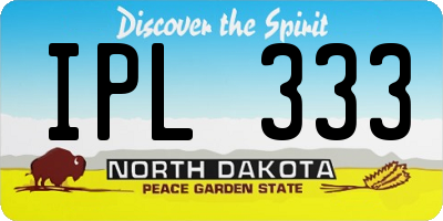 ND license plate IPL333