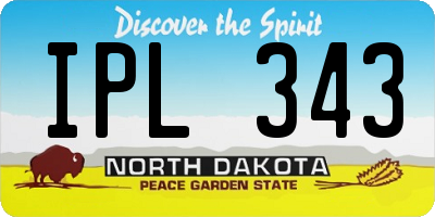 ND license plate IPL343