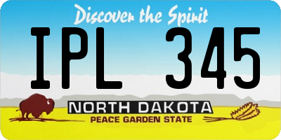 ND license plate IPL345