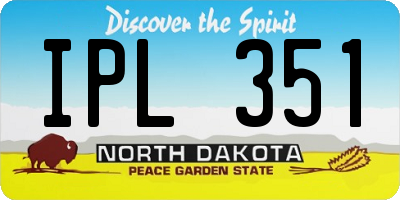 ND license plate IPL351