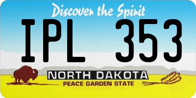 ND license plate IPL353