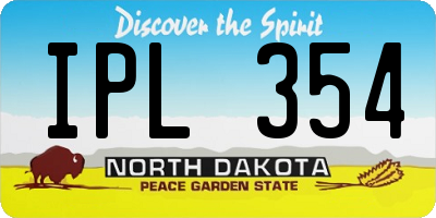 ND license plate IPL354