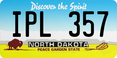 ND license plate IPL357