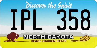 ND license plate IPL358