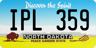 ND license plate IPL359
