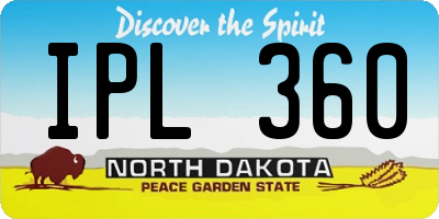 ND license plate IPL360