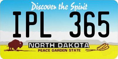 ND license plate IPL365