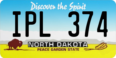 ND license plate IPL374