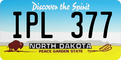 ND license plate IPL377