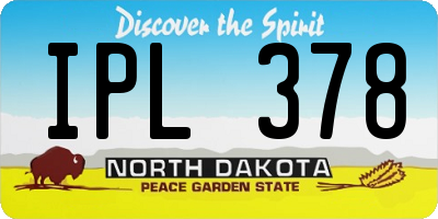 ND license plate IPL378