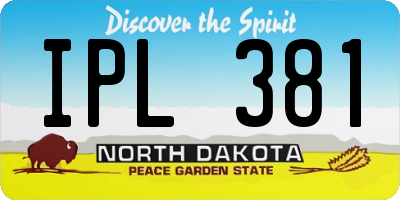 ND license plate IPL381