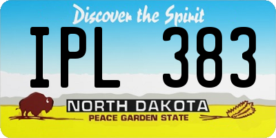 ND license plate IPL383