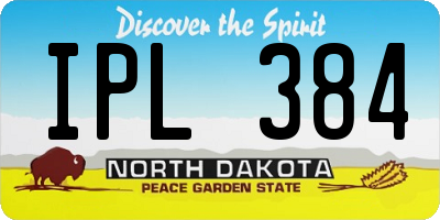 ND license plate IPL384