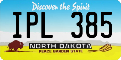 ND license plate IPL385