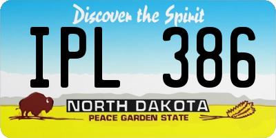 ND license plate IPL386