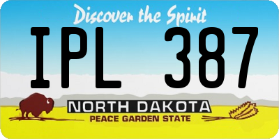 ND license plate IPL387