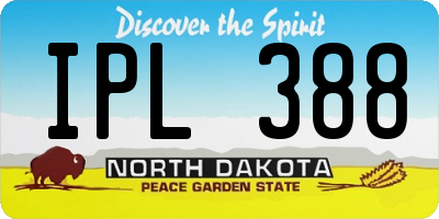 ND license plate IPL388
