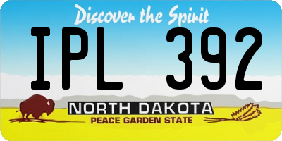 ND license plate IPL392