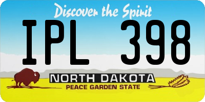 ND license plate IPL398