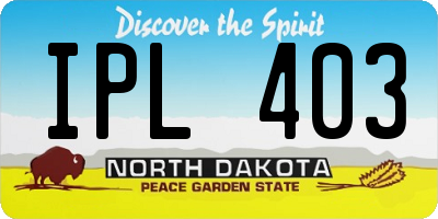 ND license plate IPL403