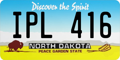ND license plate IPL416