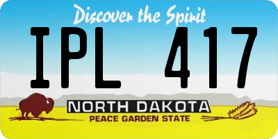 ND license plate IPL417