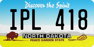 ND license plate IPL418