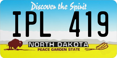 ND license plate IPL419